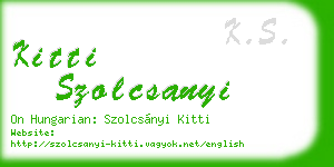 kitti szolcsanyi business card